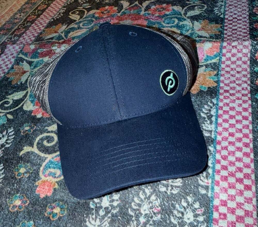Peloton Navy and Grey Mesh Back Snapback Trucker Hat